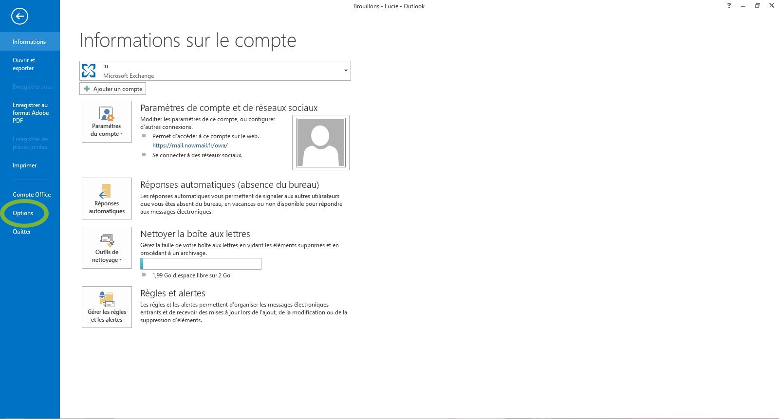 Créer un accusé de réception avec Outlook